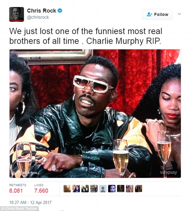 'Charlie Murphy RIP': Chris Rock paid tribute to his CB4 co-star