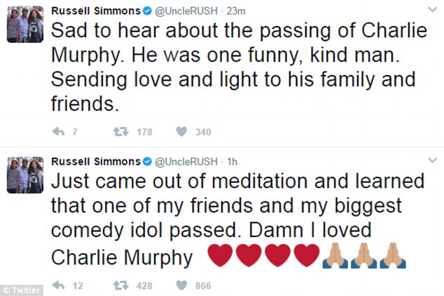 'I loved Charlie Murphy': Russell Simmons expressed his sadness at learning of Charlie's passing